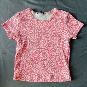 Brandy melville Pink Cheetah Crop top